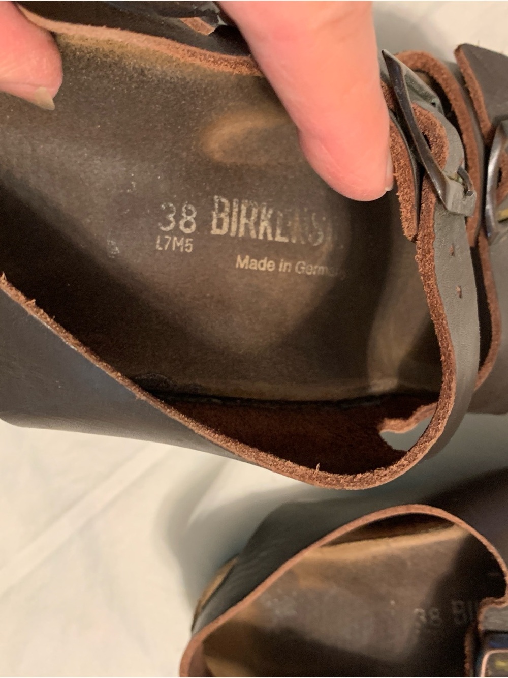 Birkenstock Brown Two-Strap Leather Sandals - Picture 8 of 10